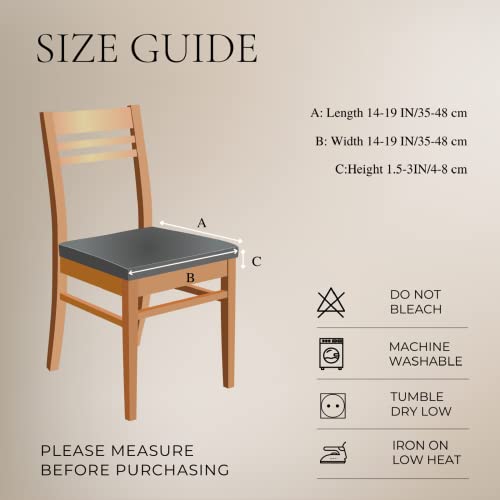 SearchI Cool Fabric Seat Covers for Dining Chairs, 6 Pack Water Repellent Dining Room Chair Seat Covers, Kitchen Chair Seat Covers Protectors(Beige)