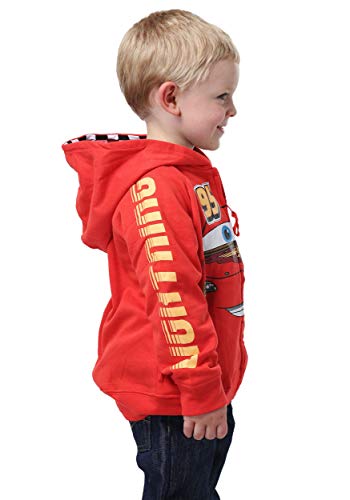 Disney Little Boys' Toddler Cars '95 Hoodie, Red, 2T