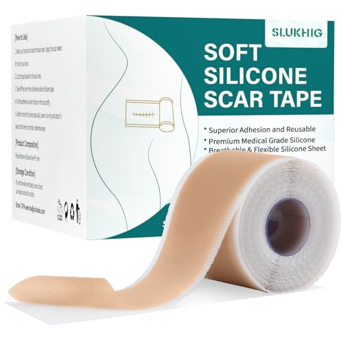 Silicone Scar Sheets (1.6"x 79" Roll-2M), Silicone Scar Tape for Scar Removal Treatment, Reusable Silicone Scar Strips for C-Section, Keloid, Burn, Acne, Surgical Scars
