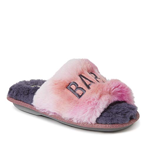 Dearfoams Lana Slide with Slogan Slipper, Babe Squad, US 9-10 Unisex Little Kid