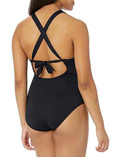 La Blanca Women's Island Goddess High Neck Keyhole One Piece Swimsuit, Emerald, 6