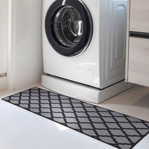 Machine Washable Moroccan Trellis Design Non-Slip Rubberback 2x5 Traditional Indoor Runner Rug for Hallway, Kitchen, Bedroom, Entryway, 20" x 59", Yellow