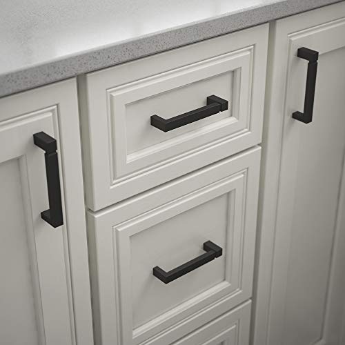 Franklin Brass Asymmetric Notched (10-Pack) Cabinet Handles 3-3/4" Brushed Nickel Cabinet Pulls Handles for Cabinets and Drawers Cabinet Hardware Dresser Handles Drawer Pulls P40823K-SN-C