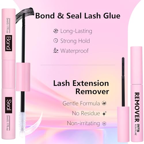 DIY Lash Extension Kit Individual Eyelash Extension Kit 200Pcs Cluster Lashes Kit Eyelash Extension Clusters with Bond,Seal and Lash Extension Remover Lash Tweezers at Home by TNFVLONEINS (Kit,40D)