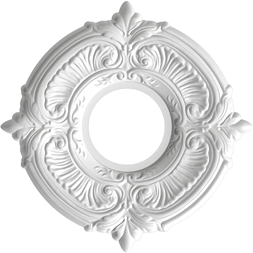 Ekena Millwork 13"OD x 3 1/2"ID x 3/4"P Attica Thermoformed PVC Ceiling Medallion (Fits Canopies up to 5"), Aged Dark Steel