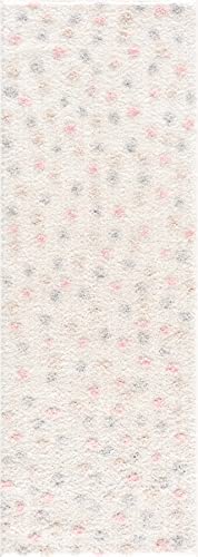 Hauteloom Cansu Living Room, Bedroom Area Rug - Contemporary - Plush Pile - Beige, Light Blue, Light Pink - 18" x 18" Sample