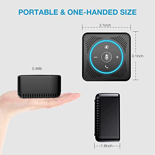 EMEET USB Speakerphone M0 4 AI Mics Speakerphone for Conference Calls 360° Voice Pickup Conference Speakerphone for Computer Plug and Plays Computer Speaker with Microphone for 4 People