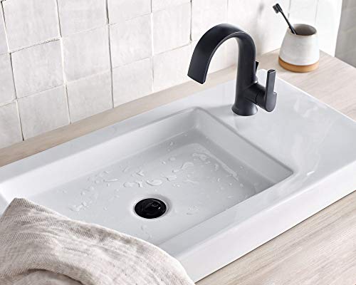 Moen Doux Brushed Nickel One-Handle High Arc Laminar Stream Bathroom Faucet, Modern Bathroom Sink Faucet, S6910BN