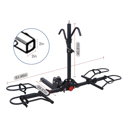 Young 200 lb 2-Bike Rack Hitch Mount Platform Style for Cars Trucks SUVs Minivans, fits MTB Gravel Road Bike with Up to 5-inch Fat Tire Carrier Rack - 2" Hitch Receiver