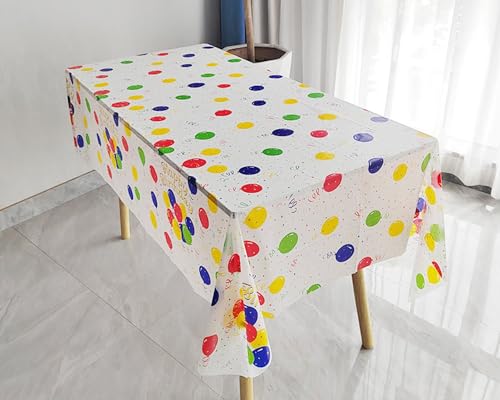 RCFFDL Baseball Tablecloth, 2 Pack Disposable Happy Birthday Baseball Table Cover for Boys Mens Birthday Party Decorations Supplies, Plastic Rectangle Table Cloths Covers 54'' x 108''