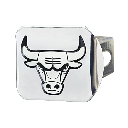 FANMATS - 15117 NBA Chicago Bulls Chrome Hitch Cover, 3.4"x4"