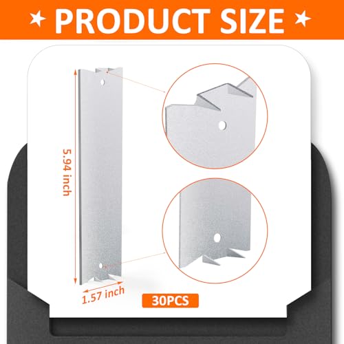 NULTRUMA 30Pcs Nail Plate for Wood Studs Cable Protector Plate 6" x 1.5" with Sharp Pointed Prongs, Anti-Nail Protection Shield with Pointed Prongs for Protecting Plumbing and Wiring