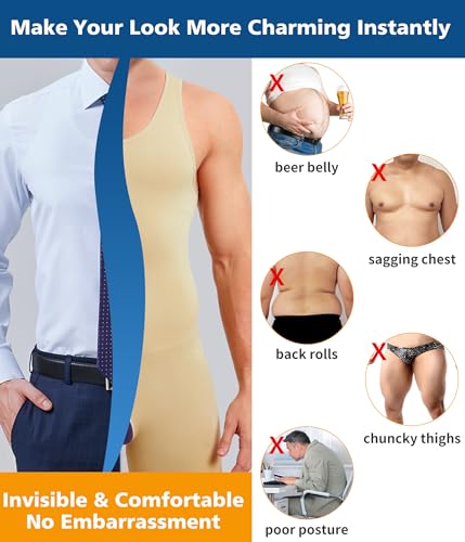 IFKODEI Men Shapewear Tummy Control Bodysuit Waist Trainer Full Body Shaper Fajas Compression Shirts Shorts Slim Belly