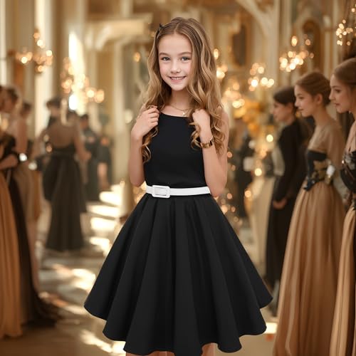 HB HBB MAGIC Girls Vintage Dress 50s Retro Twirling Special Occasion Dresses Size 6-14 Sleeveless Kids Dress