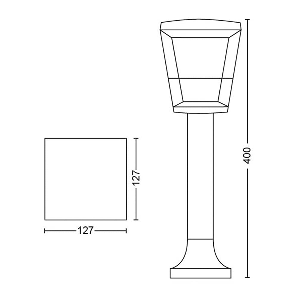 Philips Hue Econic White & Color Ambiance Outdoor Smart Pathway Light Base kit (Hue Hub Required), 1 Pathway Light + mounting kit, Works with Alexa