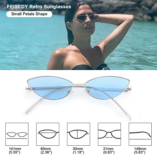 FEISEDY Fashion Designer Sunglasses Retro Small Petals Shape Arc Temple Design B2298