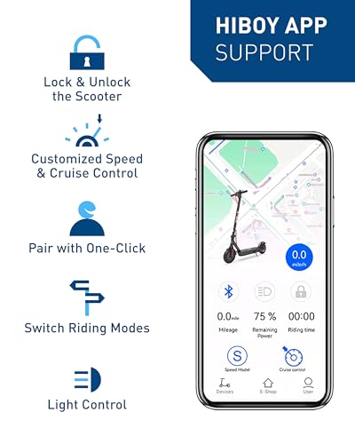Hiboy KS4 Pro (Hiboy S2 Pro Updated Version) Electric Scooter, 500W Motor (Max 750W), 10" Honeycomb Tires, 25 Miles Long Range 19 MPH Foldable Commuti Electric Scooter Adults with Hiboy APP