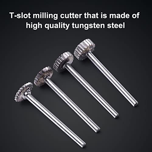 Tungsten Steel T Slot Router Bit Cutter Rotary File Cutter Tool 12mm*1/2/3/4mm for Metal Wood Plastic Carving Rotary Tools (1mm 2PCS)