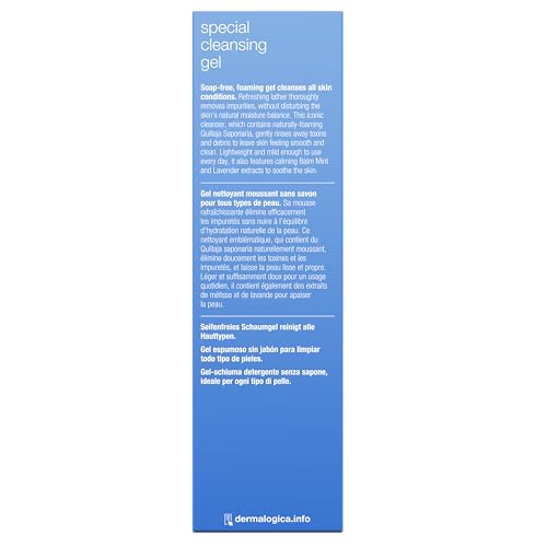 Dermalogica Special Cleansing Gel Gentle-Foaming Face Wash Gel for Women and Men - Leaves Skin Feeling Smooth And Clean, 8.4 Fl Oz