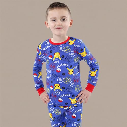 Pokemon Boys' Pikachu Pajamas Size 6 Blue