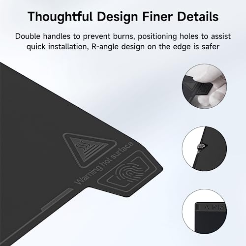Creality Original K1 Build Plate PEI Sheet, 235x235mm Smooth Surface Flexible Removable Spring Steel Print Platform for Ender 3S1/3 S1 Pro/3 Neo/3 V2 Neo/5 S1/3V3 SE/KE K1C(Without Magnetic Base)