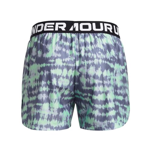 Under Armour Girls' Play Up Printed Shorts, (008) Black / / White, Small