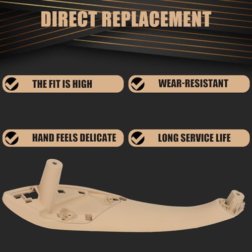WEILEITE Front Interior Door Pull Handles Grab Bracket Trim Set Compatible with BMW 3 Series 4 Series 320,328,330,335,M3 2012-2018 and 428, 435,M4 2014-2017 Replace 51417279311(Beige,4Pcs)