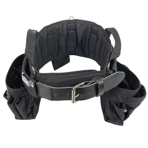 BOULDER BAG Professional Electrician's MAX Combo with Comfort Back Support Tool Belt, Leather Belt Buckle, Heavy Duty Work Belt, (Small 24-27 Inch Waist), Made in USA