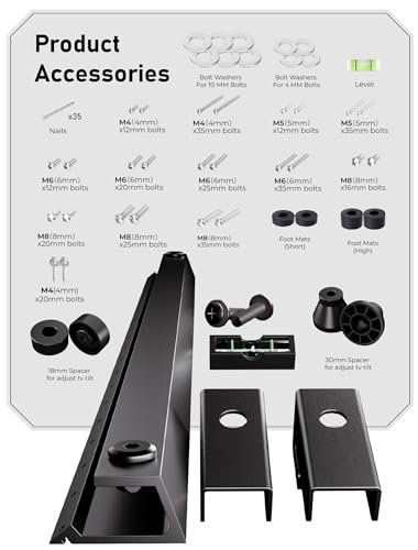 No Stud TV Wall Mount,No Drill TV Mount for 22-55 in,Drywall Studless TV Wall Mount with Clear Instructions,Low Profile TV Mount with Sturdy Design,Easy to Install for Bedroom,Living Room