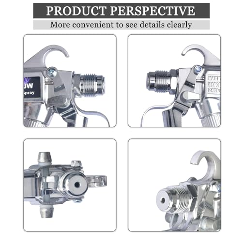 JWGJW Airless Paint Spray Gun with 10 Inch Airless Extension Pole and A 517 Nozzle Tip,Swivel 1/4" Thread for Graco Titan Airless Hose Sprayers. Maximum Pressure 3600PSI(JW-120028)