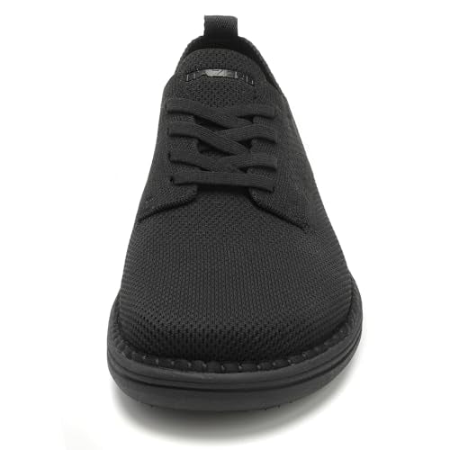 ITAZERO Men's Wide Toe Box Mesh Shoes Casual Big Size Barefoot Walking Shoes with Arch Support Insole for Plantar Fasciitis Black 17