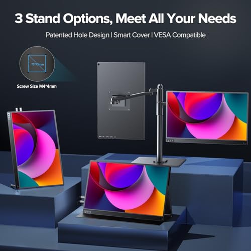 UPERFECT Portable Monitor 2K 144Hz 16.1" Portable Gaming Monitor for Laptop 2560x1440P QHD FreeSync HDR Ultra Slim Travel Monitor External Second Screen for PC Phone Game Console with Cover Stand