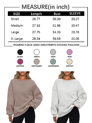 EFAN Womens Fashion 2024 Fall Outfits Oversized Sweatshirts CrewNeck Sweater Pullover Hoodies y2k Teen Girls Clothes Grey L
