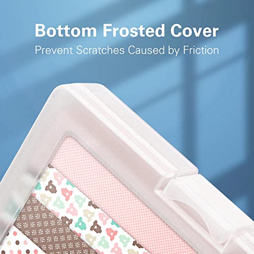 iBune 4 Pack 12x12 Scrapbook Paper Storage, Plastic Storage Organizers Craft Storage Box, Art Supply Puzzle Storage Box, Inner Size 12.2 x 12.2 x 0.85 in