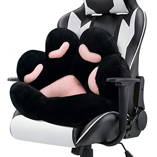 MOONBEEKI Cat Paw Cushion Chair Comfy Kawaii Chair Plush Seat Cushions Shape Lazy Pillow for Gamer Chair 24"x 22" Cozy Floor Cute Seat Kawaii for Girl Worker Gift, Dining Room Bedroom Decorate Black
