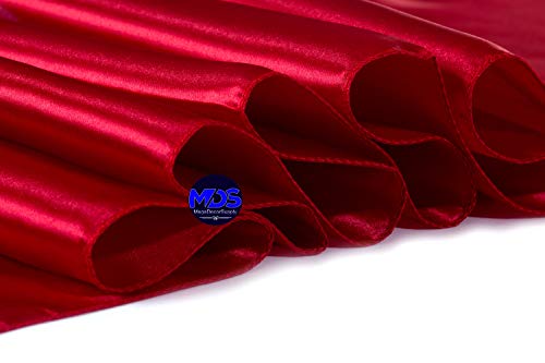 MDS 5 PCS Satin Table Runners 12 x 108 Inch Charmeuse Sateen Silk Table Runner for Indoor Outdoor Wedding Reception Birthday Graduation Party Event Banquet Dining Table Decoration - Ivory