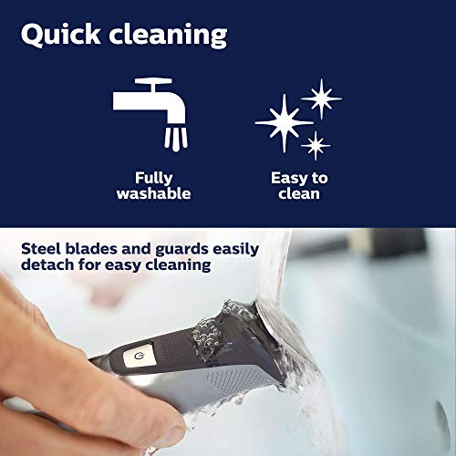 Norelco Philips Multigroomer All-in-One Trimmer Series 7000, 23 Piece Mens Grooming Kit, Trimmer for Beard, Head, Body, and Face, NO Blade Oil Needed, MG7750/49