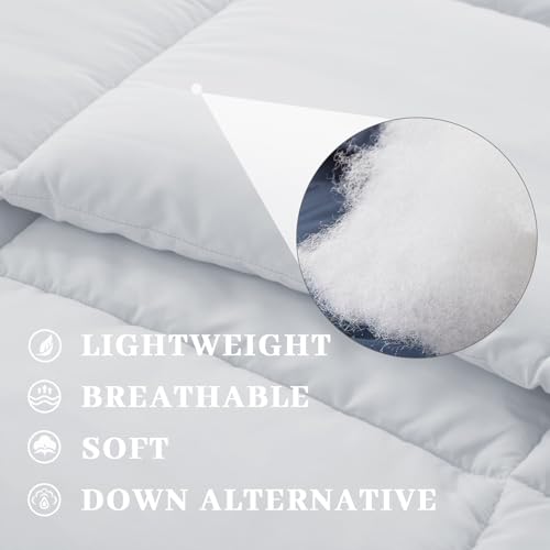 SunStyle Home Queen Comforter - Ivory Down Alternative Bedding Comforters Queen Size, All Season Duvet Insert, Lightweight Bed Comforter Soft Full Queen Size(90"x90"), Only Comforter