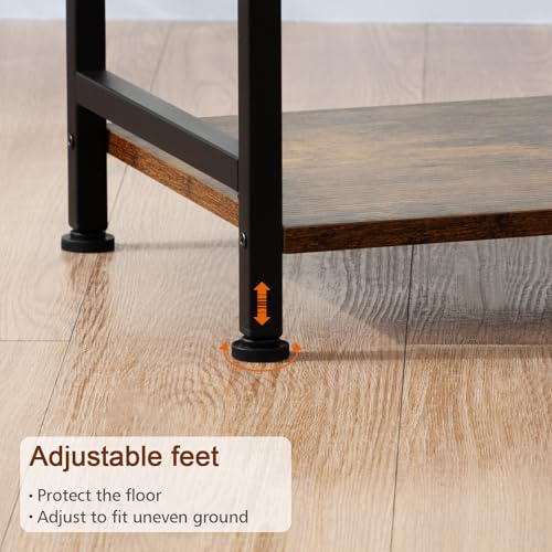 AMHANCIBLE Night Stand, Side Table, End Table with Charging Station, Nightstands Set of 2, Bedside Table Set of 2,Side Tables Bedroom Set of 2, Rustic Brown HET033BR