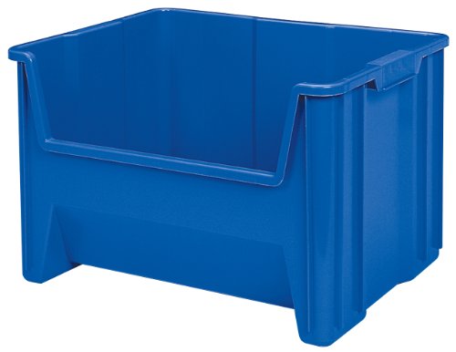 Akro-Mils 13017 Stak-N-Store Heavy Duty Stackable Open Front Plastic Storage Container Bin, (15-Inch x 20-Inch x 12-1/2-Inch), Blue, (3-Pack)