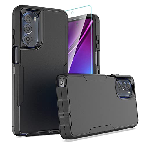 for Moto G Stylus 2022 5G Case,(Not for 4G Version) HD Screen Protector,Military Grade Drop Protection, Heavy Duty Durable Sturdy Shockproof Phone Case ,Black