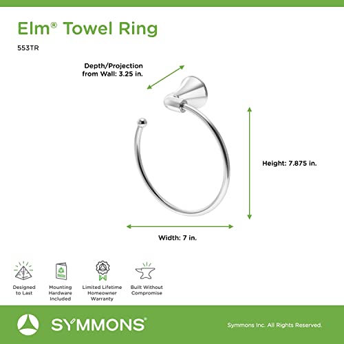 Symmons 553TR Elm Wall-Mounted Towel Ring in Polished Chrome