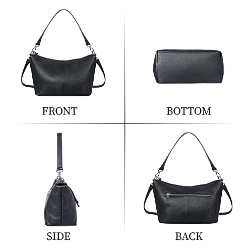 Iswee Black Crossbody Purse for Women Shoulder Bag Designer Handbags Everyday Purse Satchel Tote Crescent Bag for Work (Black)