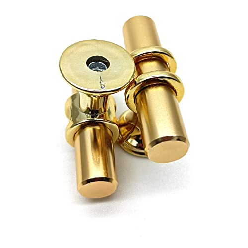 Susenya T Shaped Shower Door Knob, T Knobs for Cabinets,Single Hole T Bar Cabinet Pulls,1.97" Length,with Screws,Aluminum Alloy,Gold,2Pcs