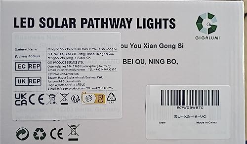 GIGALUMI Solar Lights Outdoor Waterproof,16 Pack Stainless Steel LED Solar Garden Lights for Patio, Lawn, Yard and Landscape(Cold White)