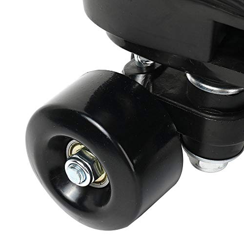 XUDREZ Roller Skate Shoes for Women Men PU Leather High-top Double-Row Roller Skates for Beginner, Professional Indoor Outdoor Roller Skates with Shoes Bag (Black Wheel,37)
