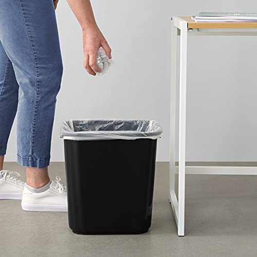 Amazon Basics Rectangular Commercial Office Wastebasket, 7 gallon (Pack of 2), Black (Previously AmazonCommercial brand)