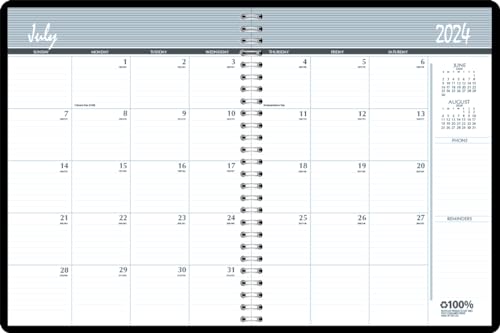 House of Doolittle 2024-2025 Monthly Planner, Academic, Black Cover, 8.5 x 11 Inches, July - August (HOD26502-25)