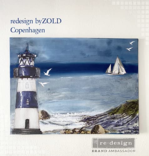 Redesign With Prima Decor Transfers® Lighthouse Total Sheet Size 24"x35",Cut Into 2 Sheets 655350644789