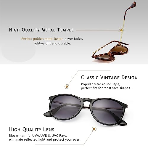 SUNGAIT Vintage Round Sunglasses for Women Men Classic Retro Designer Style SGT567OFKQCPG